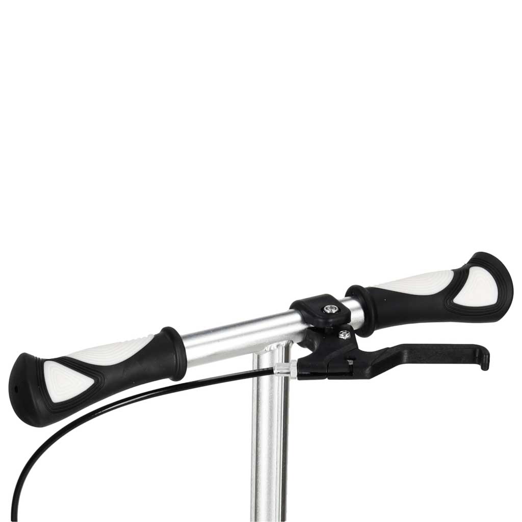 Összecsukható roller gyerekeknek, 2 LED-es világító kerékkel, kézi- és lábfékkel, állítható magassággal, 100 kg teherbírással, 73x36x94 cm, fekete és fehér - Image 7