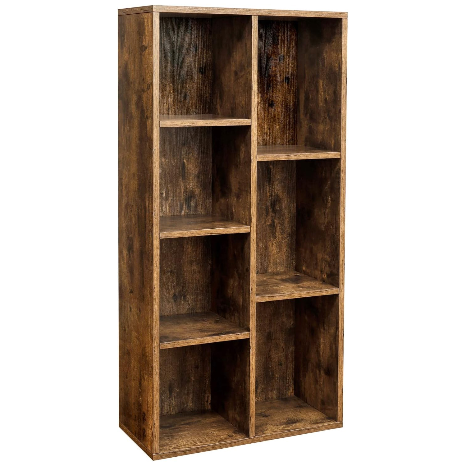 VASAGLE könyvespolc 7 nyitott rekesszel, MDF, 50x24x106 cm, rusztikus barna