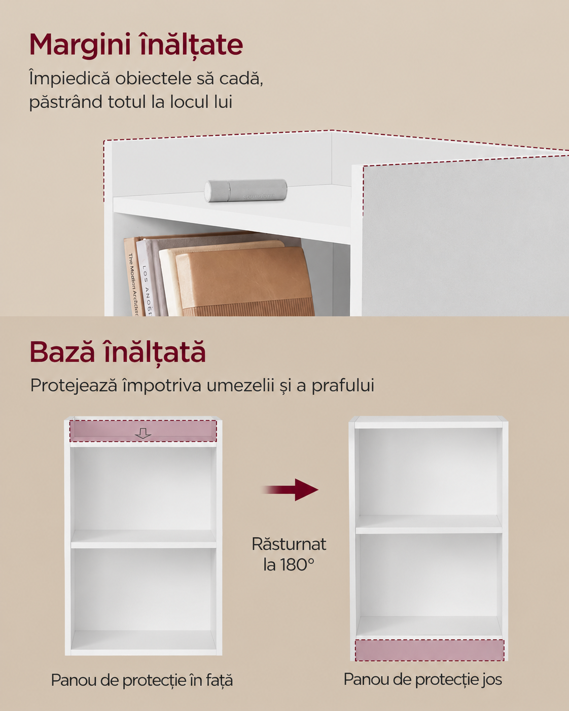 VASAGLE Éjjeliszekrény nyitott rekeszekkel és állítható polccal, minimalista stílus, MDF és forgácslap, 40x30x60 cm, fehér - Image 3