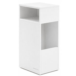 SONGMICS Keskeny éjjeliszekrény fiókkal és 2 rekesszel, 30x25x59 cm, fehér