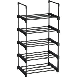 SONGMICS 5 szintes cipotarto allvany modularis es bovitheto femszerkezettel, 45x30x90 cm, fekete