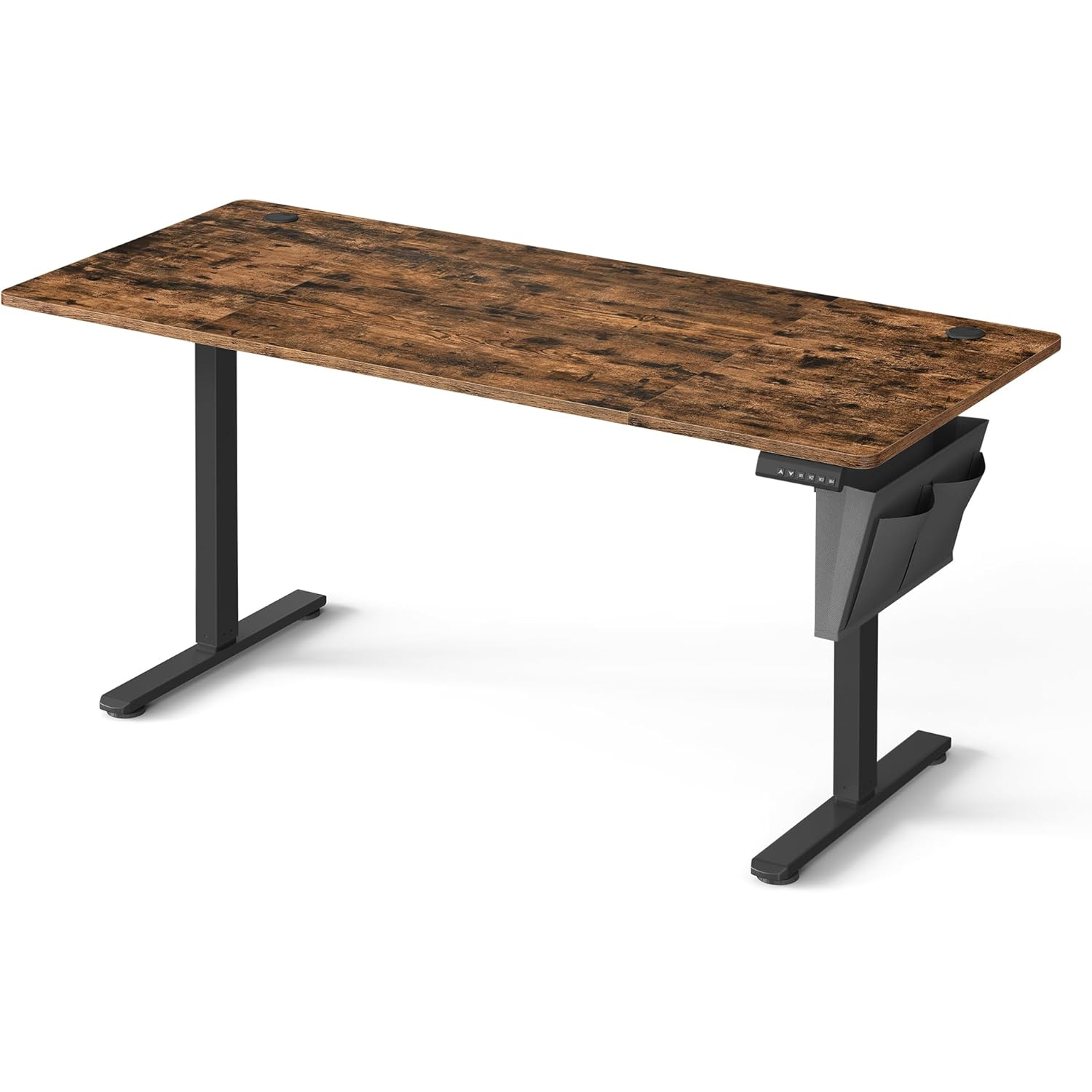SONGMICS elektromosan allithato magassagu iroasztal, sit-stand funkcio, 4 memoria, kabelrendezo, 180x80x72-120 cm, rusztikus barna