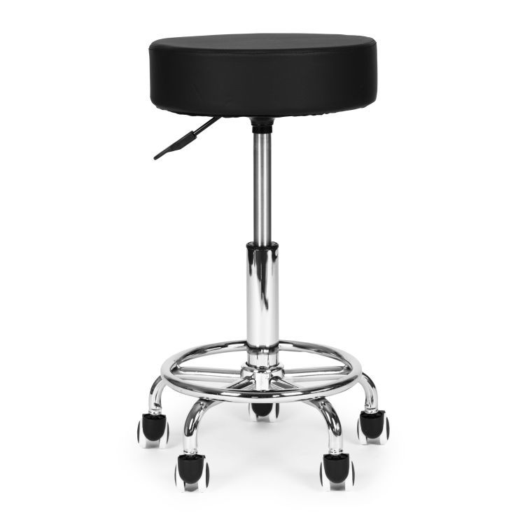Forgathato ergonomikus szek salonba vagy rendelobe, 51-65 cm magassagban allithato, 34 cm-es ulofelulet mubor boritassal, max. 114 kg, fekete - Image 4