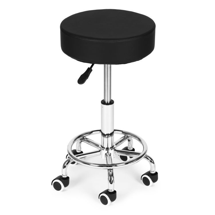 Forgathato ergonomikus szek salonba vagy rendelobe, 51-65 cm magassagban allithato, 34 cm-es ulofelulet mubor boritassal, max. 114 kg, fekete
