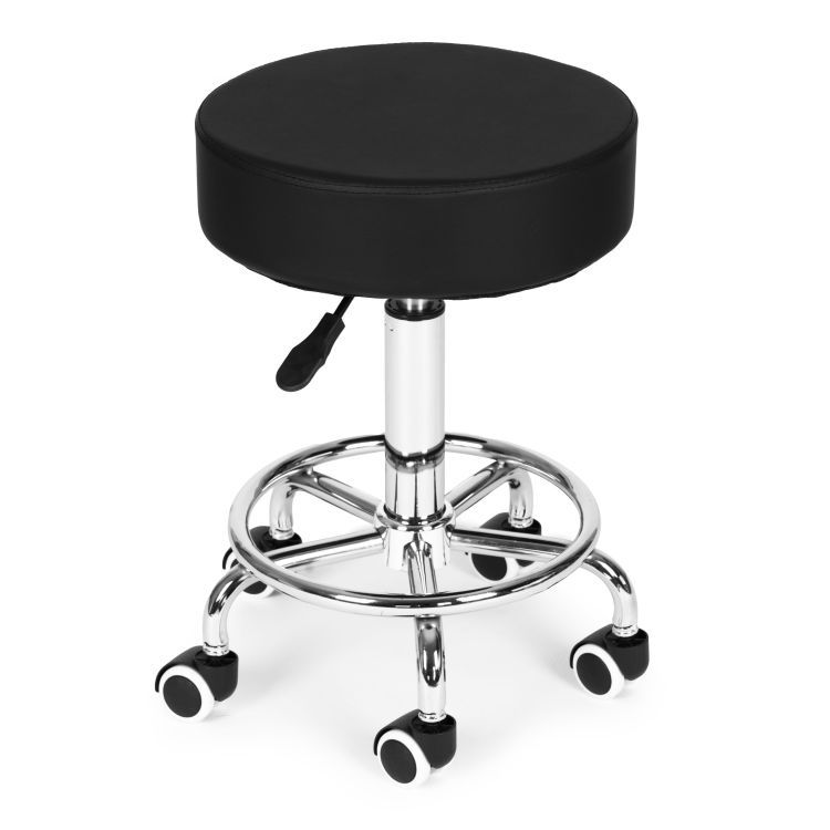 Forgathato ergonomikus szek salonba vagy rendelobe, 51-65 cm magassagban allithato, 34 cm-es ulofelulet mubor boritassal, max. 114 kg, fekete - Image 5