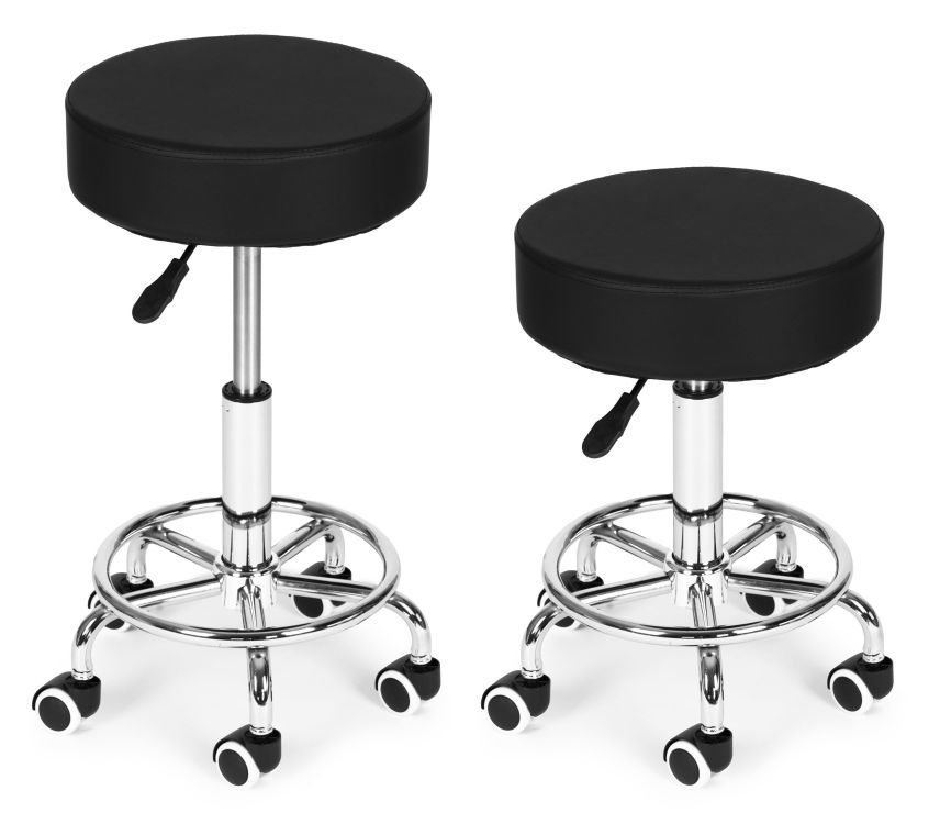 Forgathato ergonomikus szek salonba vagy rendelobe, 51-65 cm magassagban allithato, 34 cm-es ulofelulet mubor boritassal, max. 114 kg, fekete - Image 6