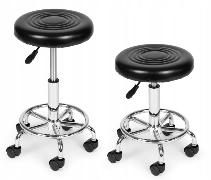 Forgathato ergonomikus szek salonba vagy rendelobe, 47-62 cm magassagban allithato, 34 cm-es ulofelulet mubor boritassal, max. 114 kg, fekete - Image 4