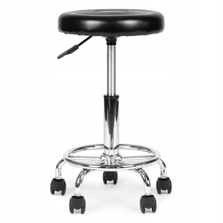 Forgathato ergonomikus szek salonba vagy rendelobe, 47-62 cm magassagban allithato, 34 cm-es ulofelulet mubor boritassal, max. 114 kg, fekete - Image 5