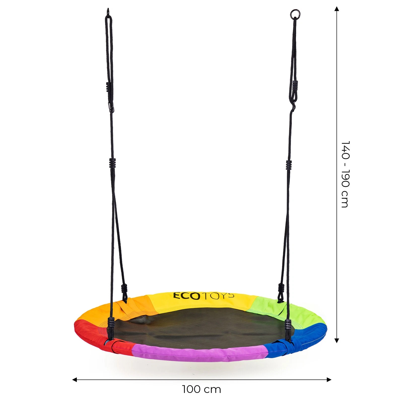 Fészek alakú kerti hintaszék, 100 cm átmérőjű, magasságállítható, maximális terhelhetőség 150 kg, többszínű - Image 6