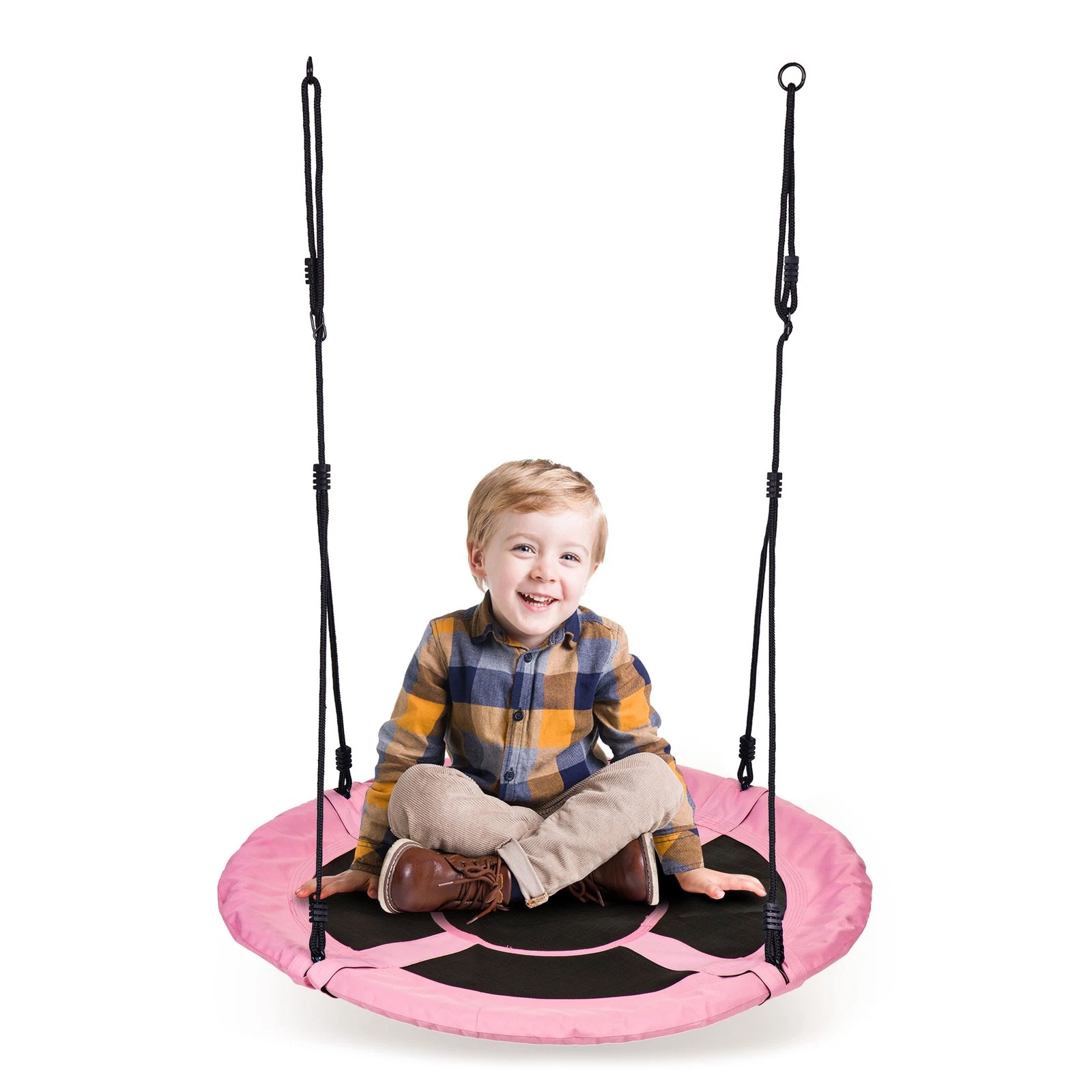 Gólyafészek kerti hinta, 100 cm átmérővel, állítható magassággal, 150 kg teherbírással, rózsaszín - Image 5