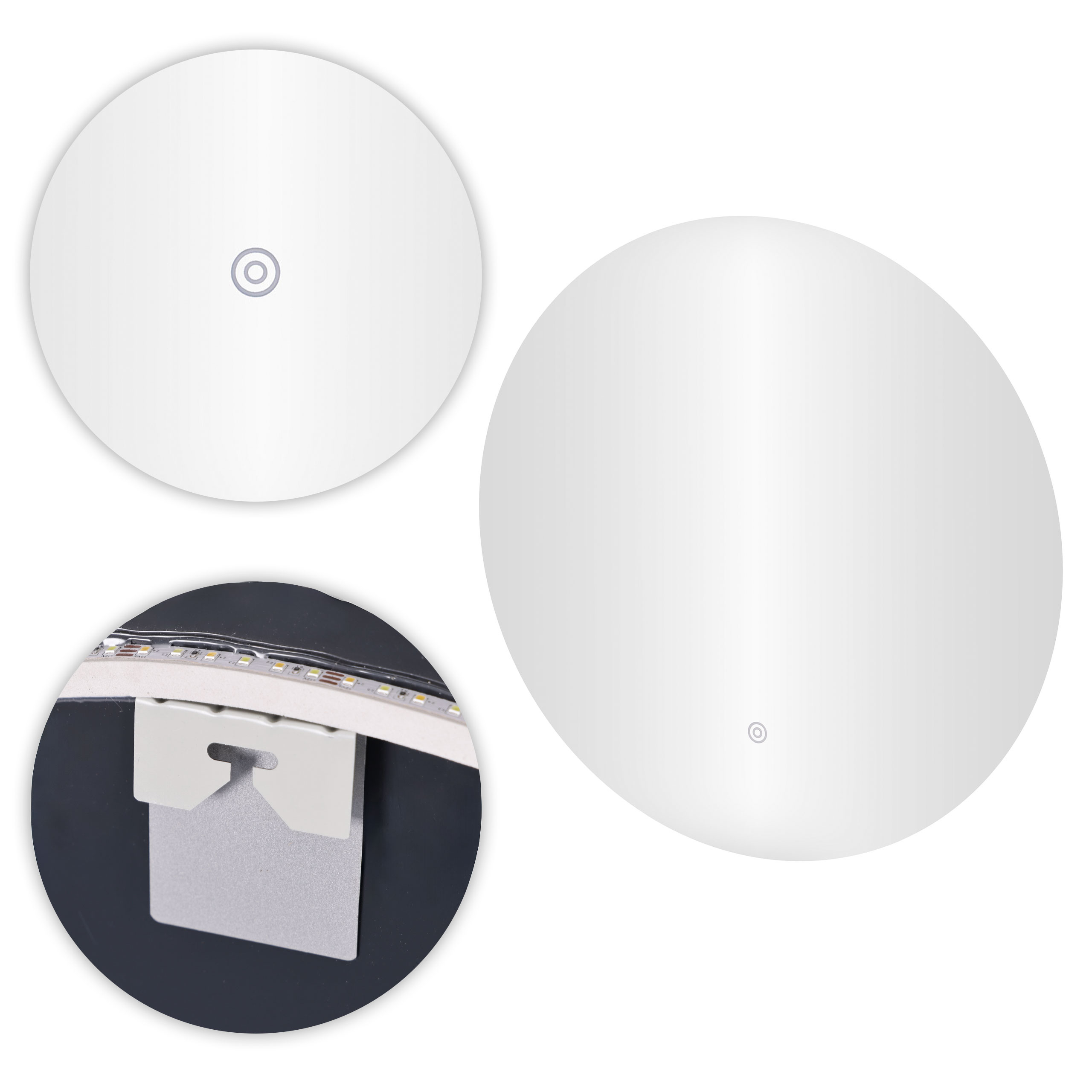 Kerek LED fürdőszobai tükör páramentesítő funkcióval, állítható kerületi világítással és érintésvezérléssel, 60 cm - Image 6