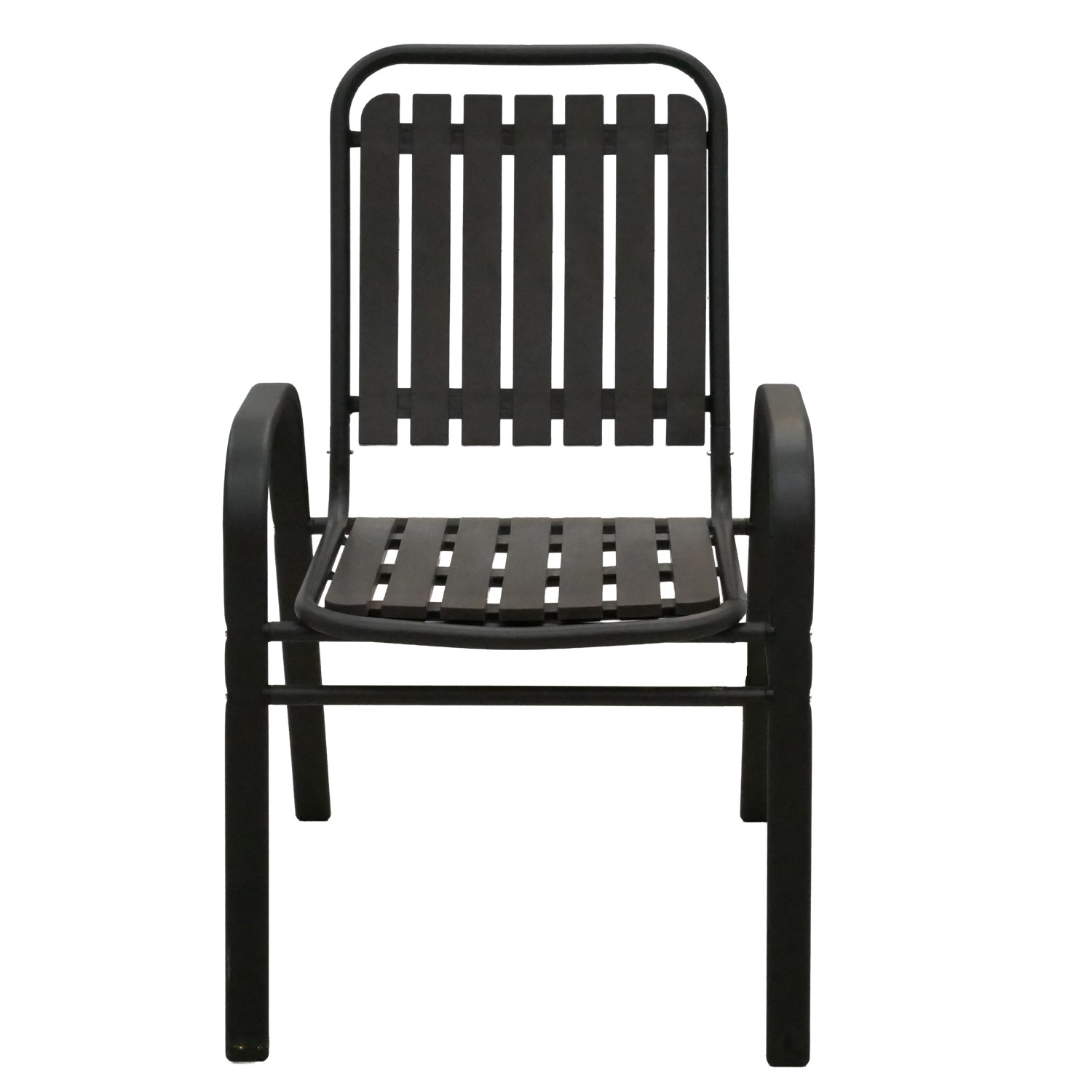 2 db kerti szék karfával, PP ülőfelület és fémváz, 56x63x89 cm, barna - Image 5