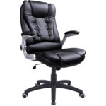 SONGMICS ergonomikus irodai szek fejtamlaval, magas hattamlaval es felhajthato karfakkal, max. 150 kg, 76x70x(111-121) cm, fekete