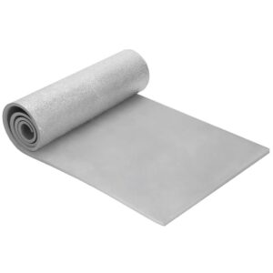 Hőszigetelő kemping- vagy strandszőnyeg, 180x50 cm, PE hab alumínium fóliával, 1 cm vastag, szürke