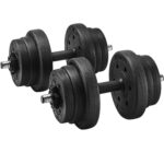 SONGMICS 2 darabos állítható kézisúlyzó készlet, 2x10 kg, cserélhető súlytárcsákkal, fekete