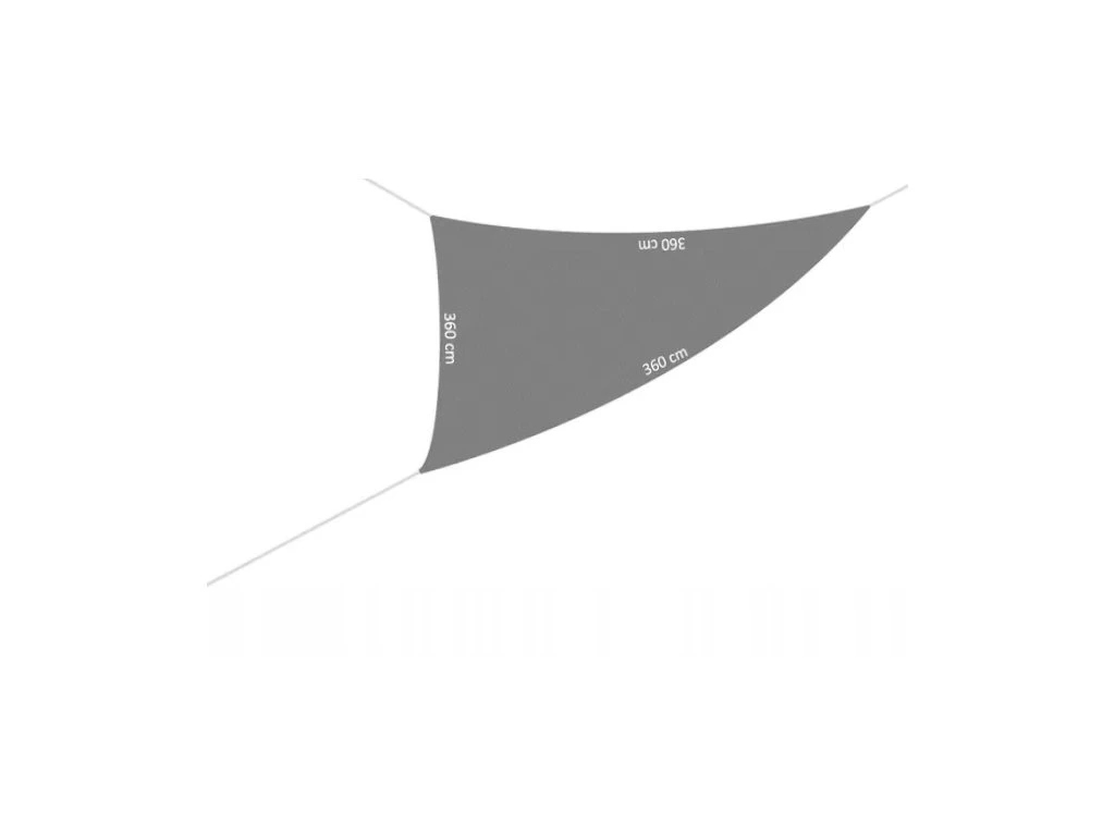 Napellenző, háromszög alakú, vízálló, UV-védelemmel, 360x360x360 cm, szürke - Image 2