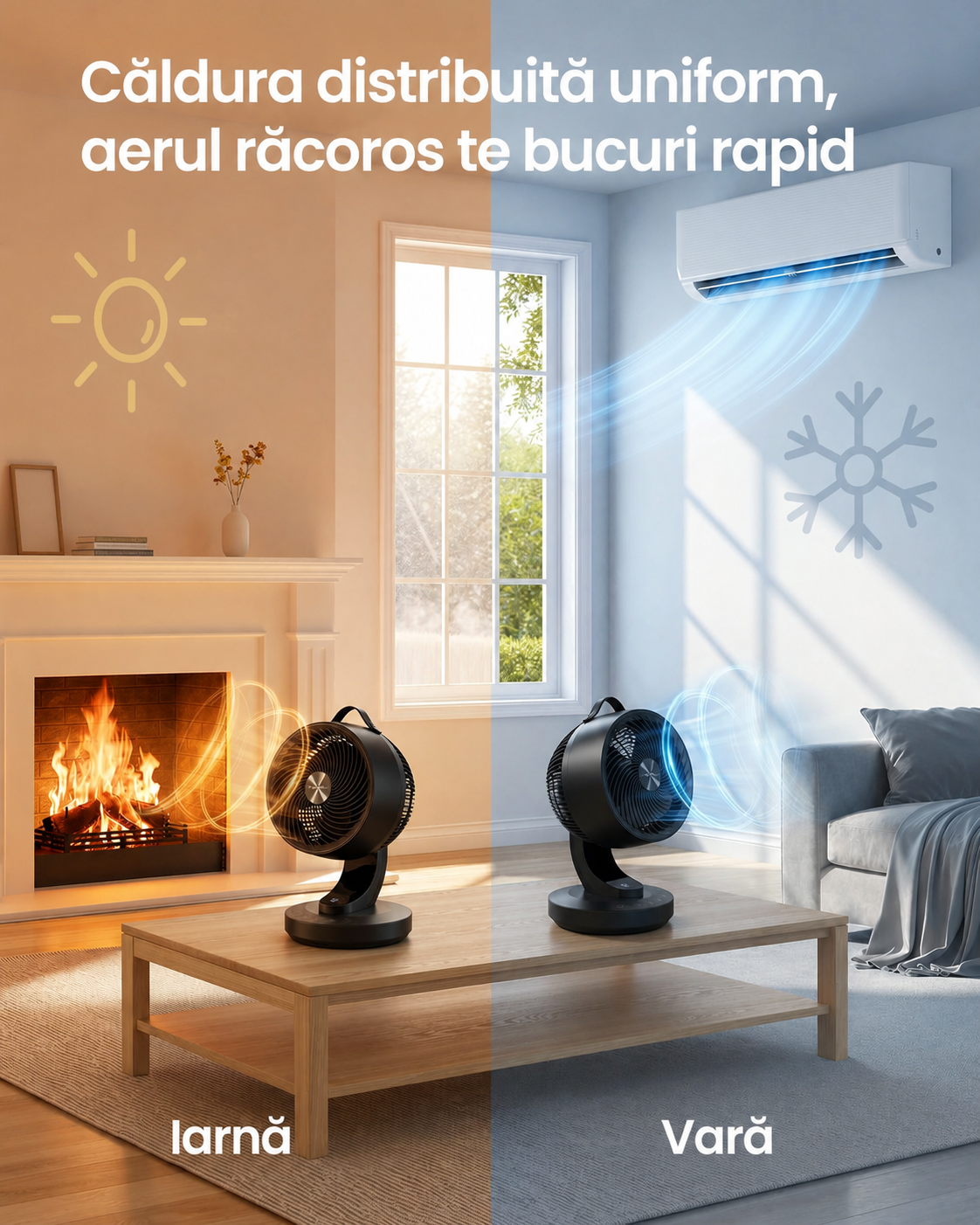 SONGMICS csendes asztali ventilator taviranyitoval, 70°-os oszcillacioval, 8 sebessegfokozattal es LED kijelzovel, 25x26x38 cm, fekete - Image 4
