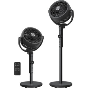 SONGMICS Álló ventilátor, állítható magassággal, csendes 20 dB, 24 W, 15 sebességfokozat, távirányító, 120°-os oszcilláció, fekete