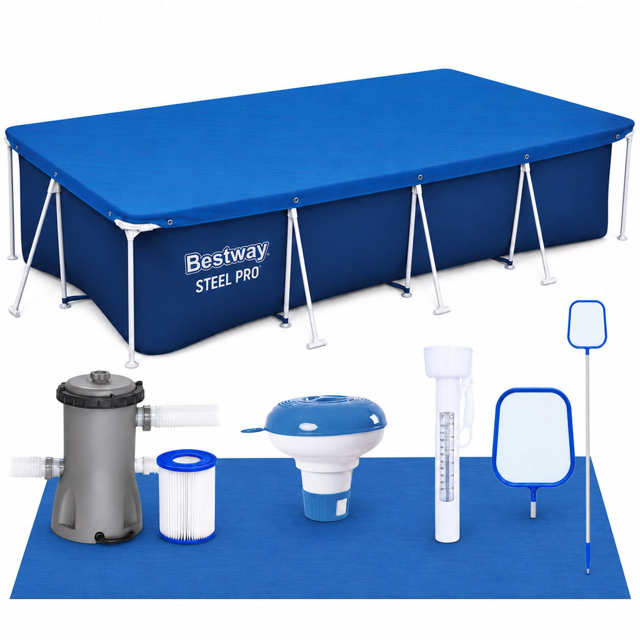 Bestway fémvázas medence, 400x211x81 cm, 5700 liter, teljes tartozékkészlettel