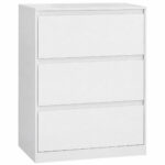 VASAGLE komód 3 fiókkal, modern minimalista kialakítás, forgácslap és MDF, 60x40x75 cm, fehér