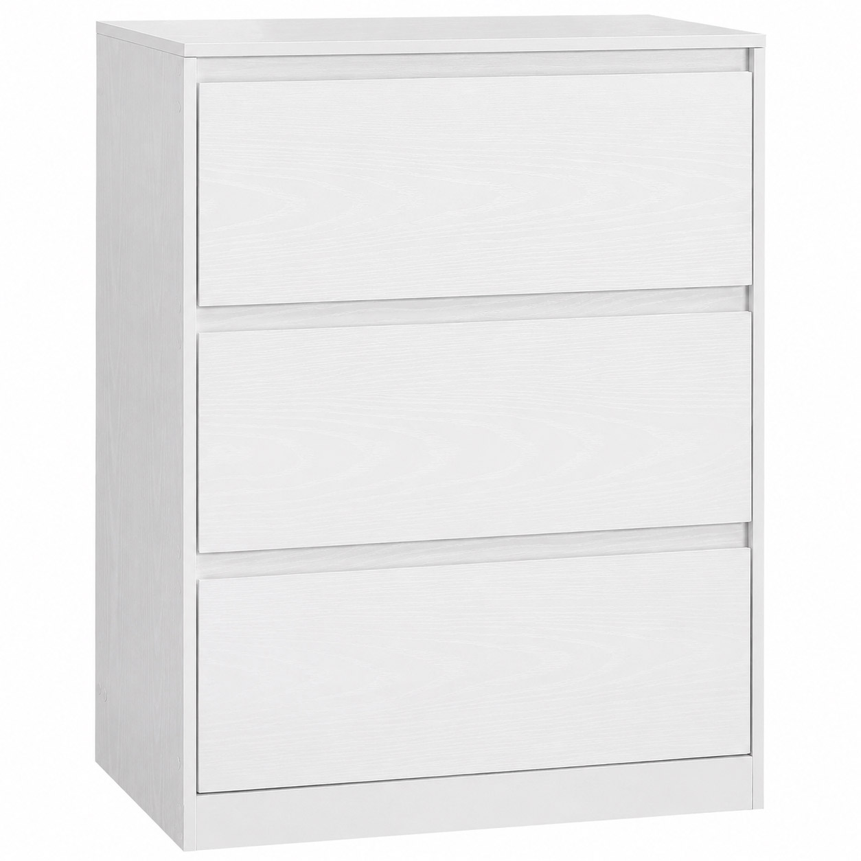 VASAGLE komód 3 fiókkal, modern minimalista kialakítás, forgácslap és MDF, 60x40x75 cm, fehér