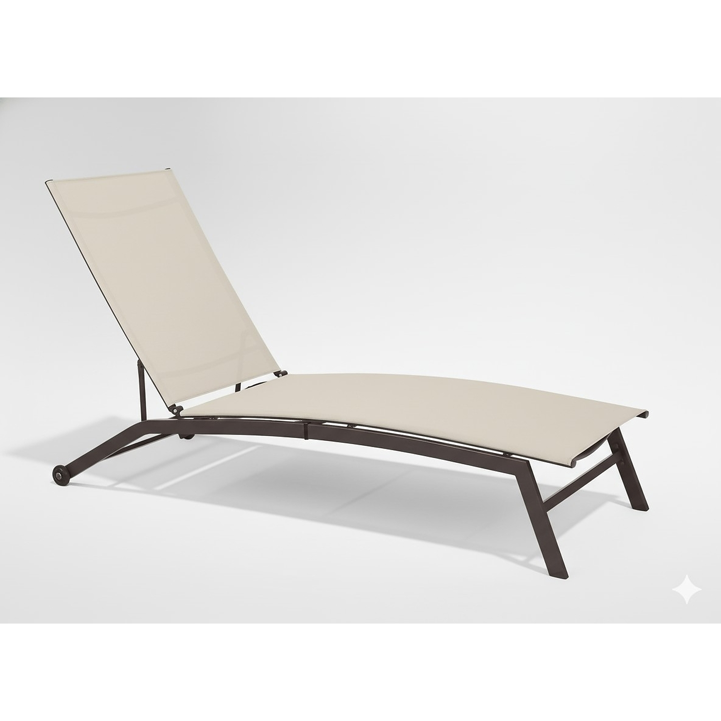 Sezlong pliabil reglabil pentru terasa si balcon, textilena si cadru otel, 195x63x90 cm, bej - Image 2