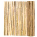 Panou paravan gard din bambus natural, inaltime 100 cm, lungine 500 cm, lamele 15mm, maro natur