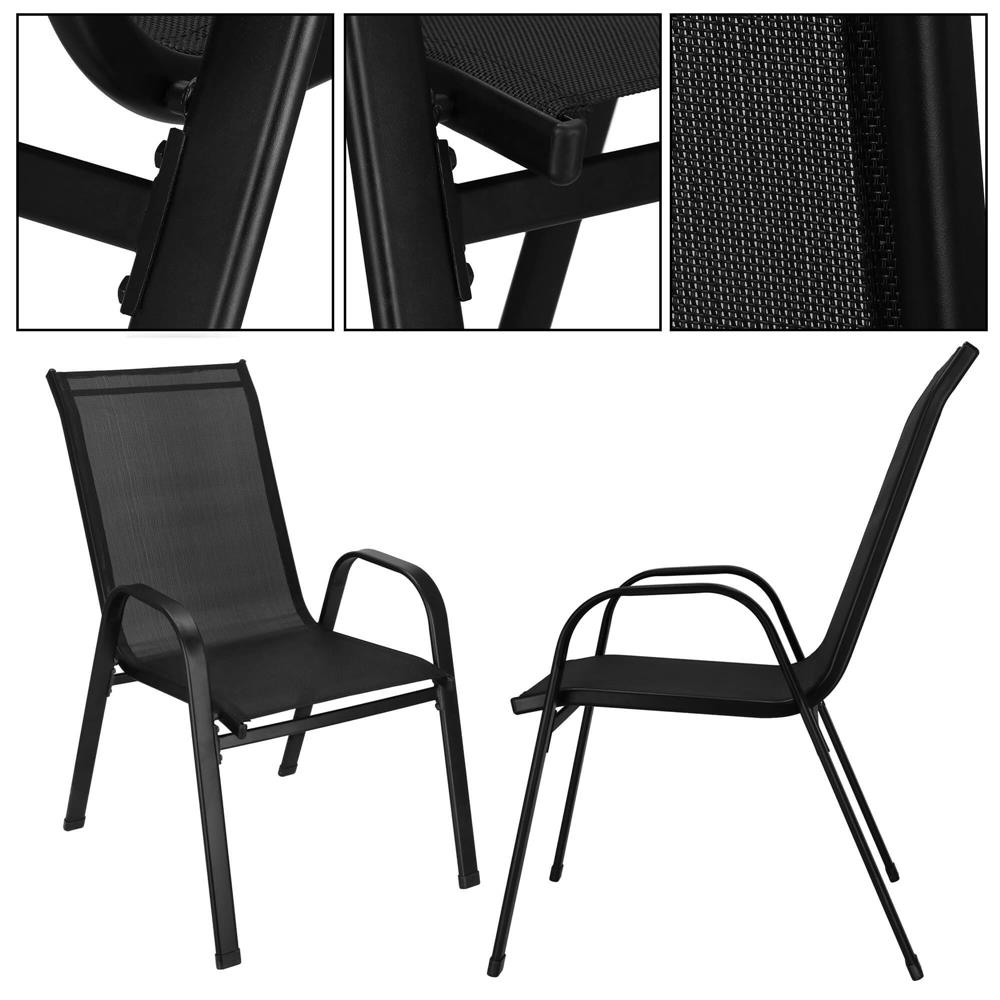 Set 2 scaune gradina, cadru metalic, textilene, maxim 120 kg, 92x53x72 cm, negru - Image 14