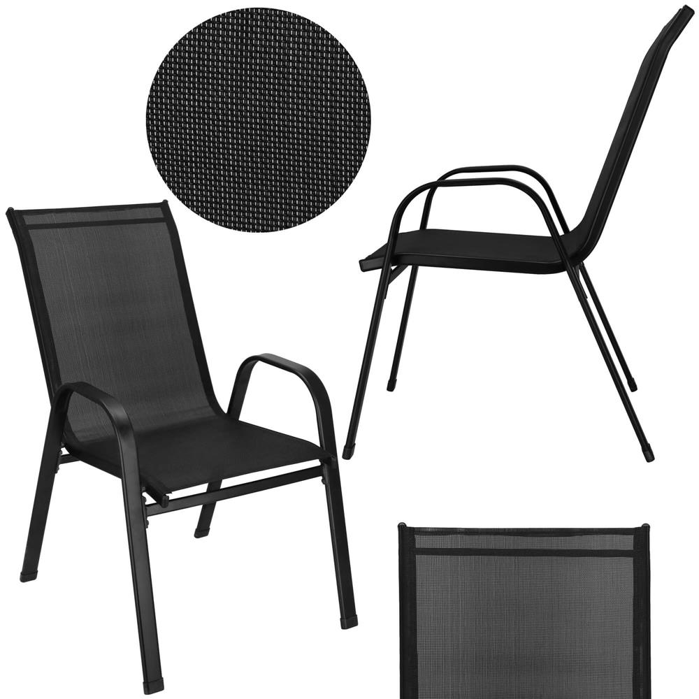 Set 2 scaune gradina, cadru metalic, textilene, maxim 120 kg, 92x53x72 cm, negru - Image 15