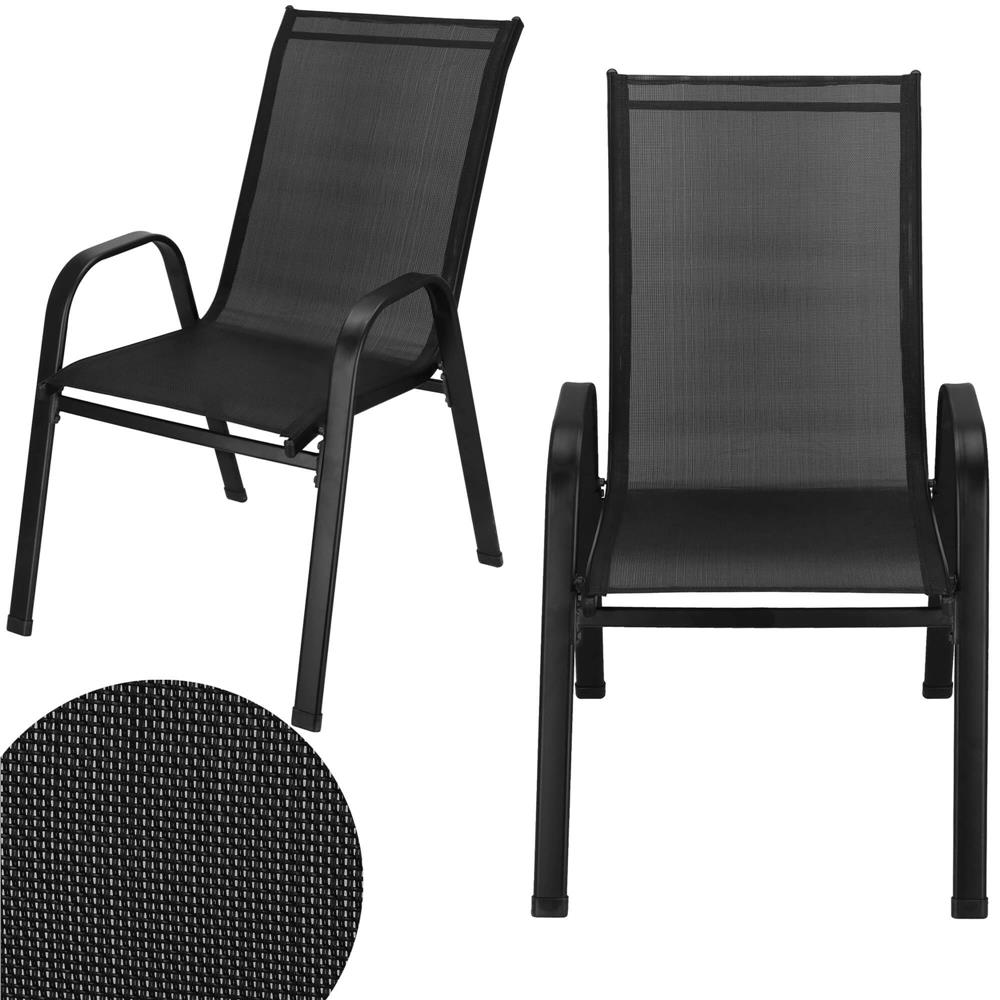 Set 2 scaune gradina, cadru metalic, textilene, maxim 120 kg, 92x53x72 cm, negru - Image 16