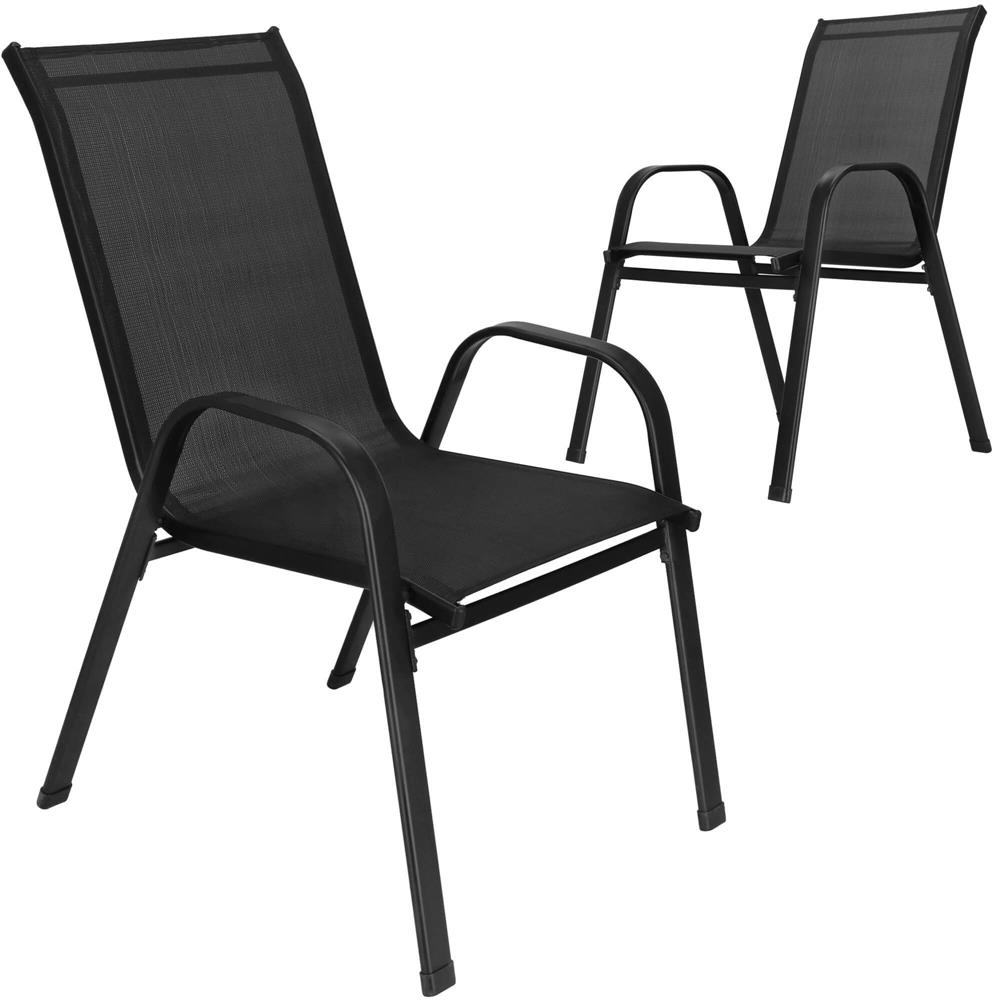 Set 2 scaune gradina, cadru metalic, textilene, maxim 120 kg, 92x53x72 cm, negru - Image 17
