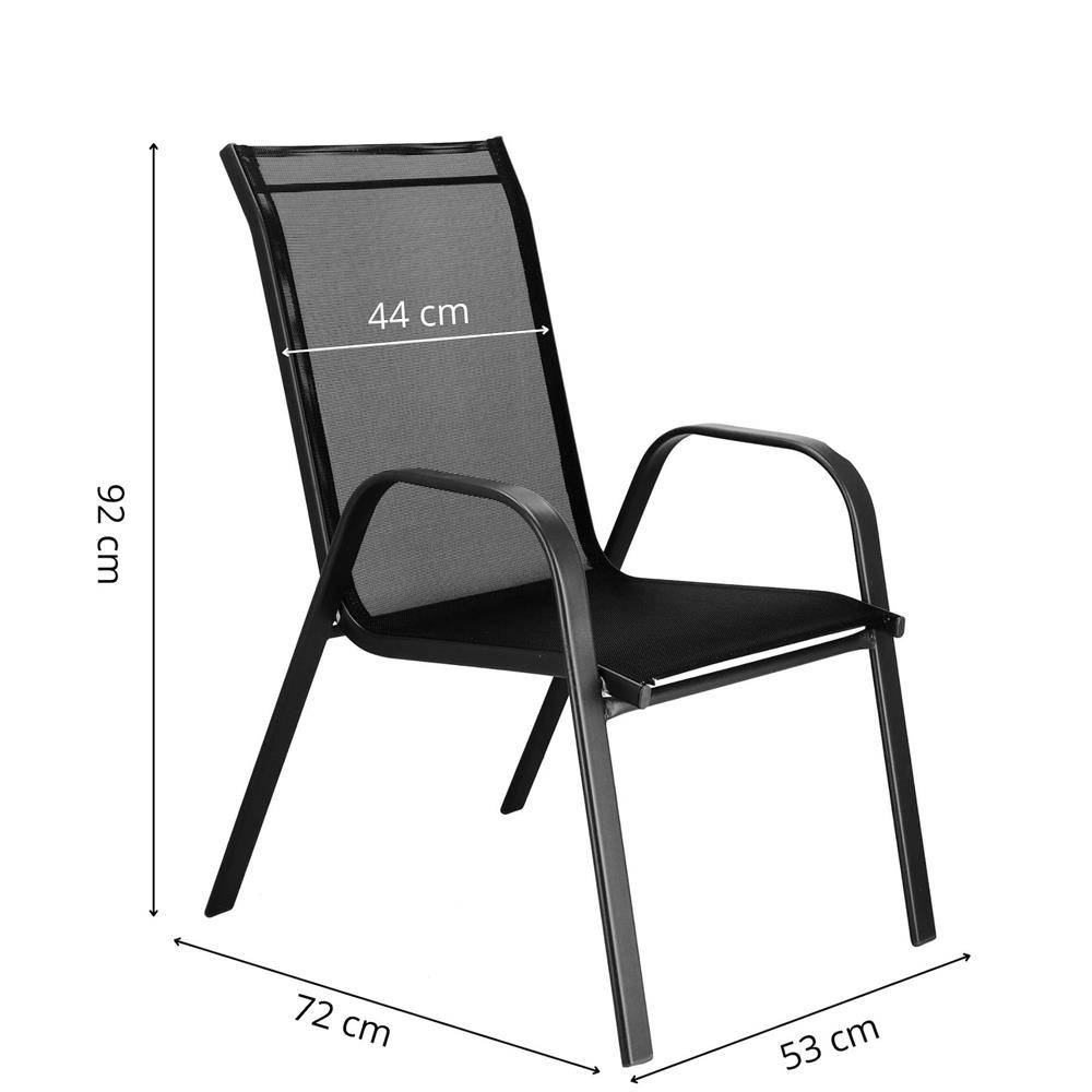 Set 2 scaune gradina, cadru metalic, textilene, maxim 120 kg, 92x53x72 cm, negru - Image 25
