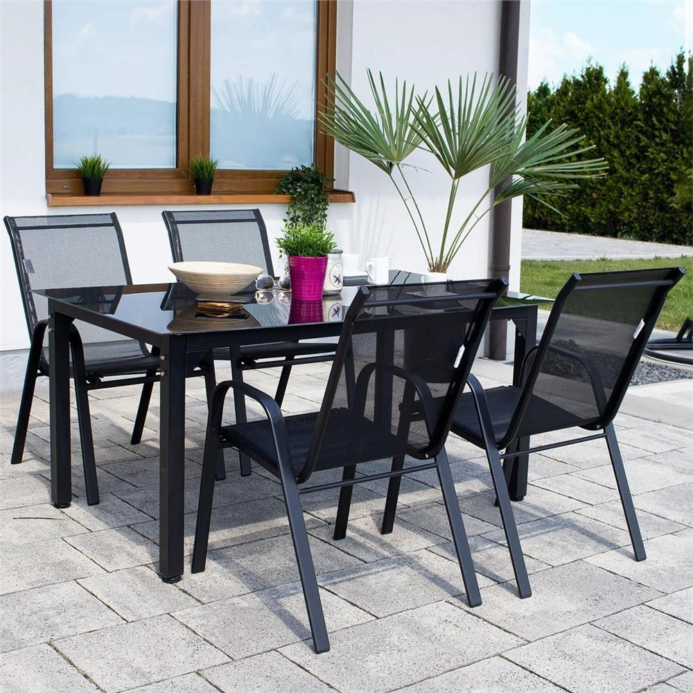 Set 2 scaune gradina, cadru metalic, textilene, maxim 120 kg, 92x53x72 cm, negru - Image 37