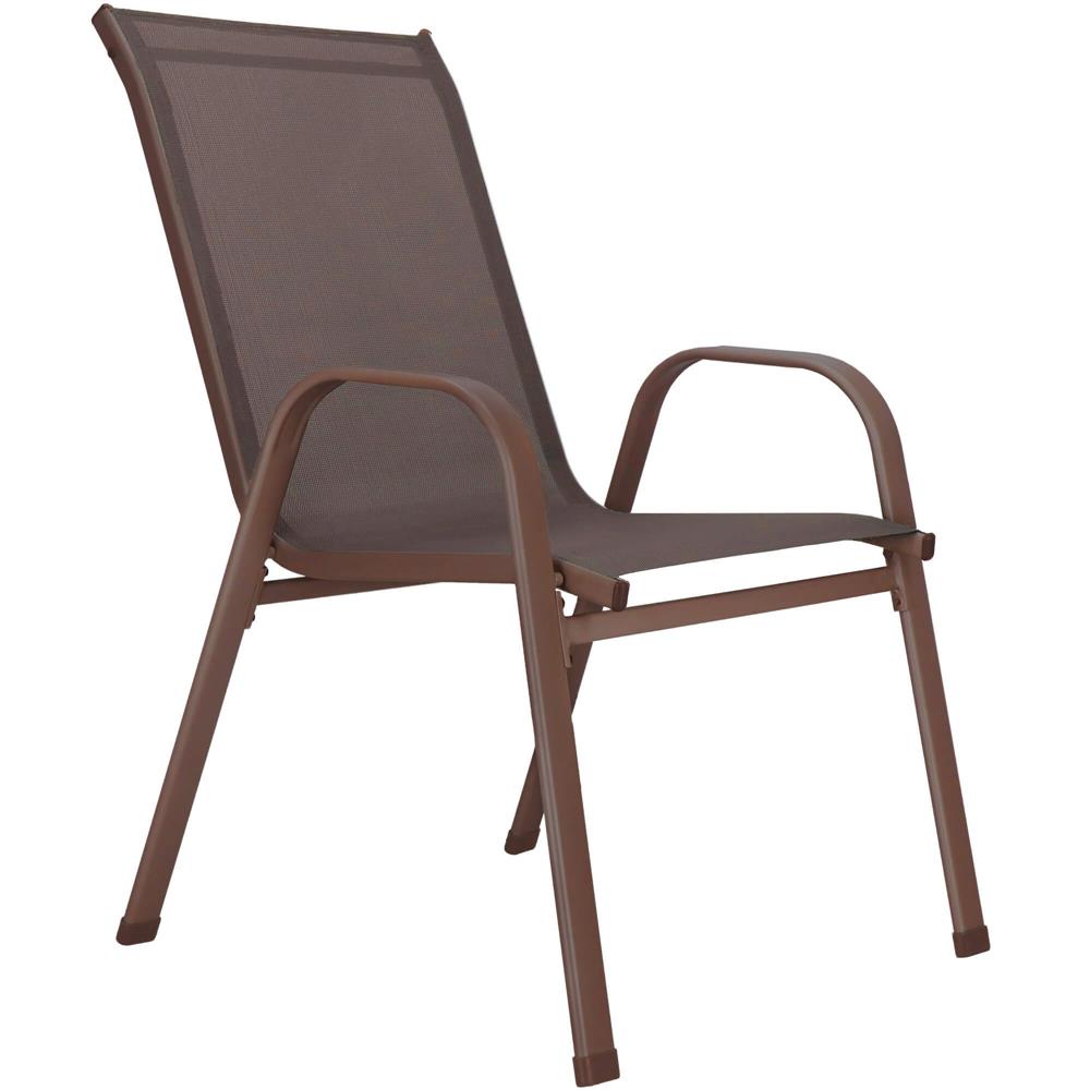 Set 2 scaune gradina, cadru metalic, textilene, maxim 120 kg, 92x53x72 cm, maro - Image 18
