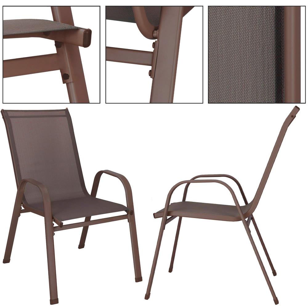 Set 2 scaune gradina, cadru metalic, textilene, maxim 120 kg, 92x53x72 cm, maro - Image 30