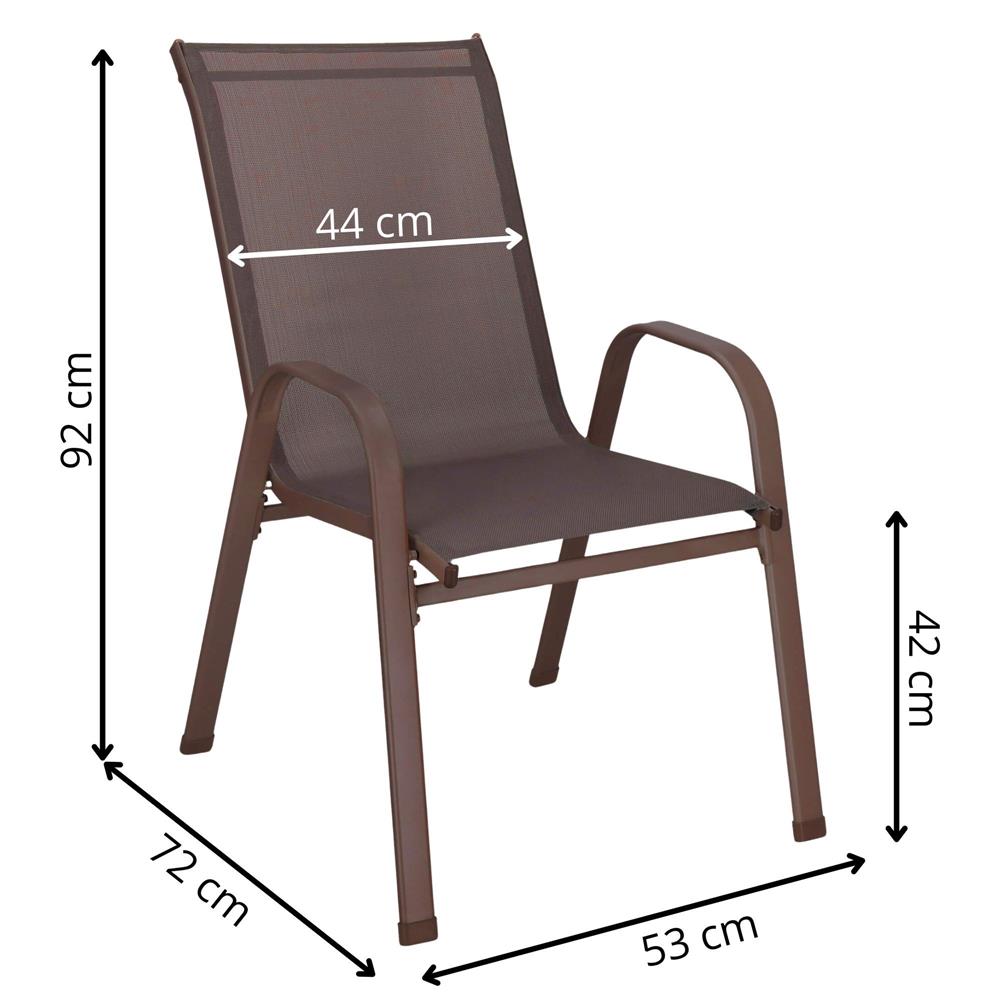 Set 2 scaune gradina, cadru metalic, textilene, maxim 120 kg, 92x53x72 cm, maro - Image 31