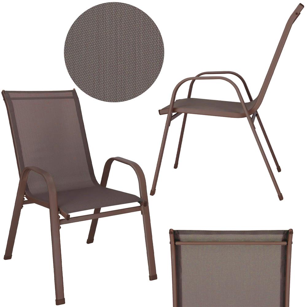 Set 2 scaune gradina, cadru metalic, textilene, maxim 120 kg, 92x53x72 cm, maro - Image 7