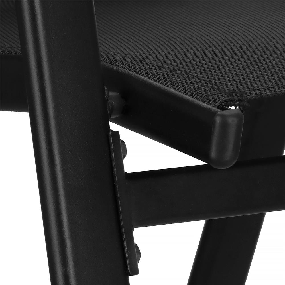 Set mobilier gradina, 2 scaune si masa rotunda, blat sticla, cadru metalic, 60x70 cm, negru - Image 16