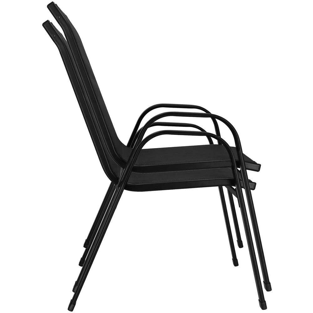 Set mobilier gradina, 2 scaune si masa rotunda, blat sticla, cadru metalic, 60x70 cm, negru - Image 23