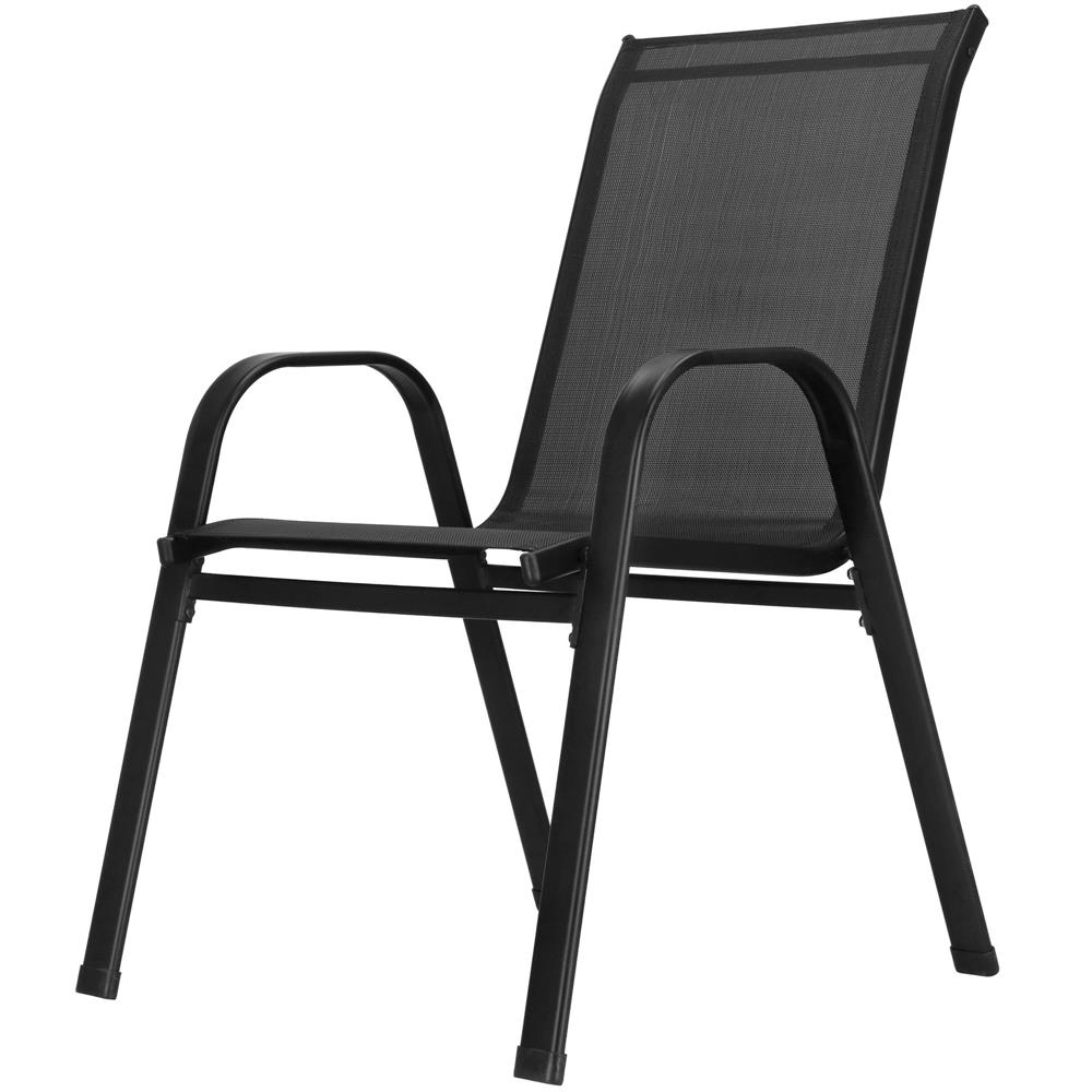 Set mobilier gradina, 2 scaune si masa rotunda, blat sticla, cadru metalic, 60x70 cm, negru - Image 24