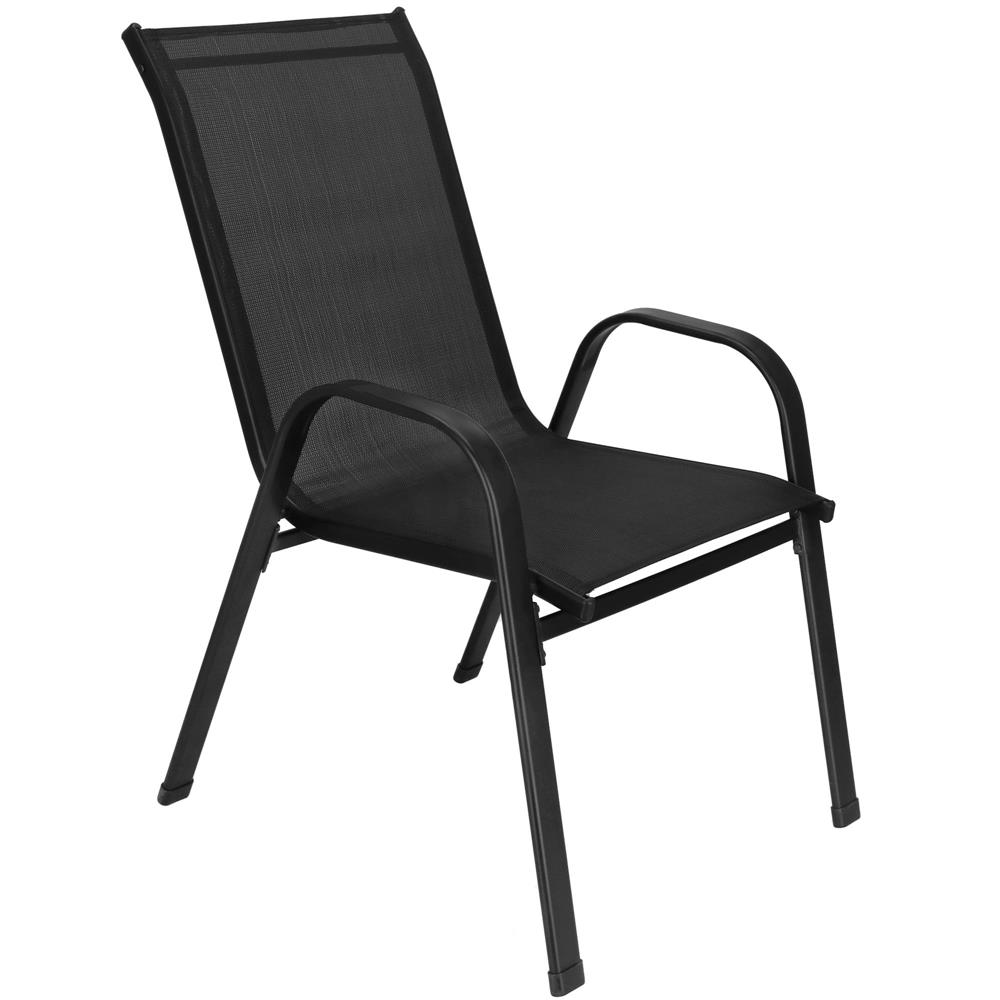 Set mobilier gradina, 2 scaune si masa rotunda, blat sticla, cadru metalic, 60x70 cm, negru - Image 26