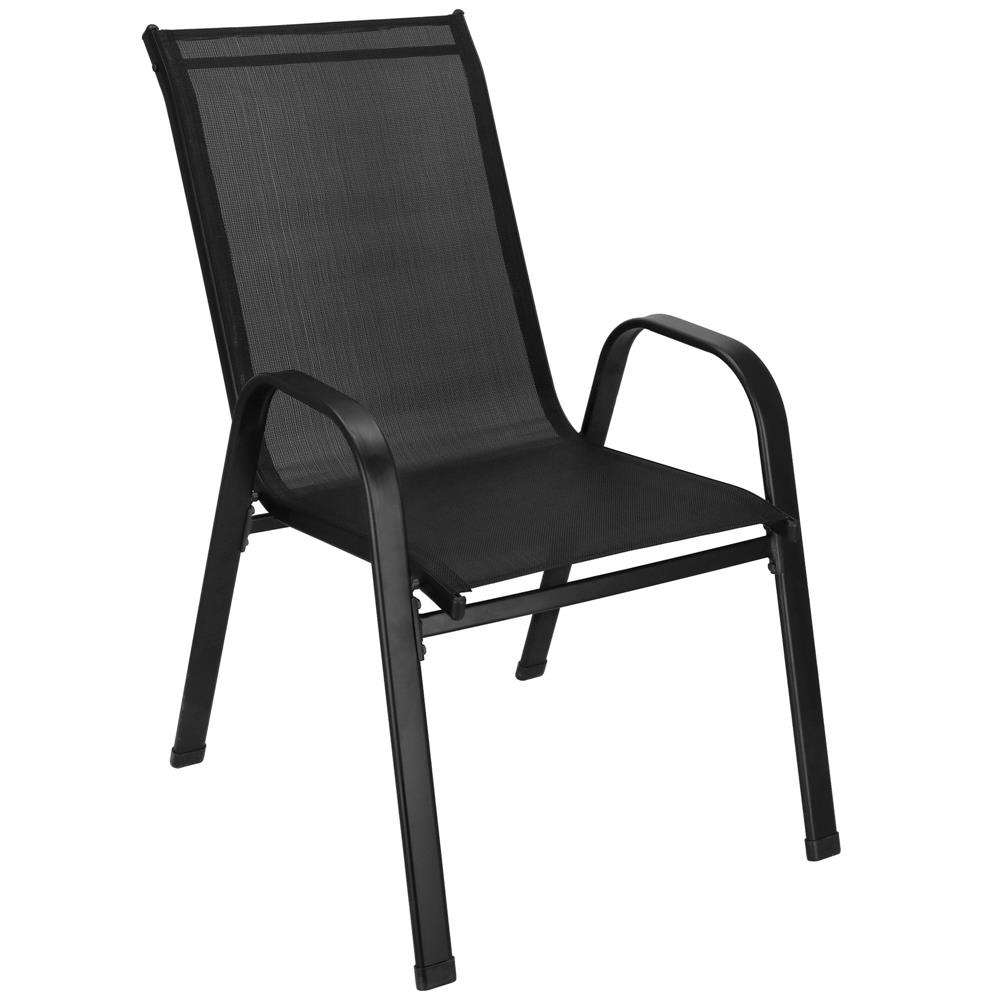Set mobilier gradina, 2 scaune si masa rotunda, blat sticla, cadru metalic, 60x70 cm, negru - Image 27