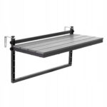 Masuta balcon suspendata cu prindere pe balustrada, 80x37 cm, pliabila, reglabila pe inaltime, negru