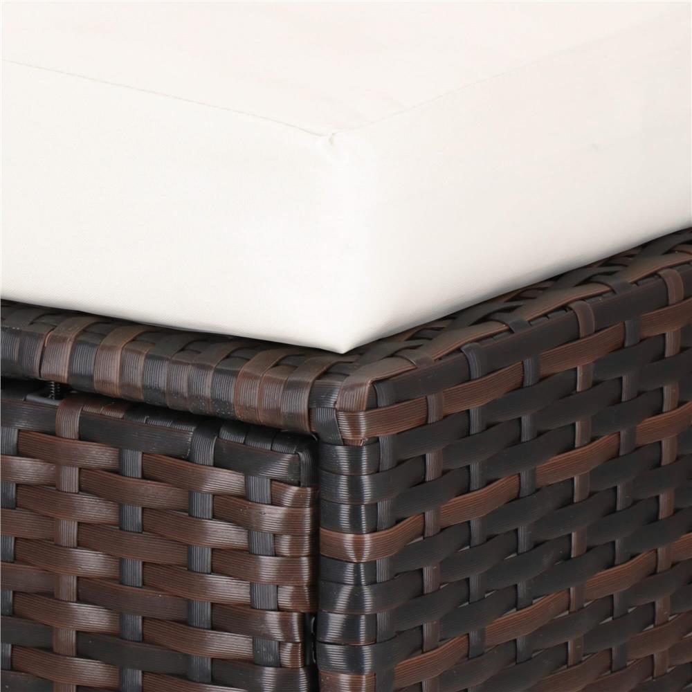 Set mobilier gradina 6 piese din technorattan cu masa si perne, instalare modulara configurabila, maro si crem - Image 20
