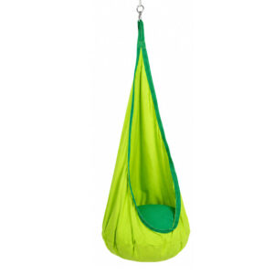 Leagan suspendat tip cocon pentru copii 70x150 cm, textil, pentru interior si exterior, verde