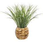 Planta decorativa Atmosphera, iarba in ghiveci impletit, 18x46 cm, maro natur