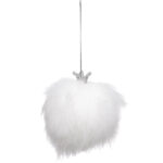 Glob decorativ Atmosphera cu finisaj pufos, diametru 8 cm, alb