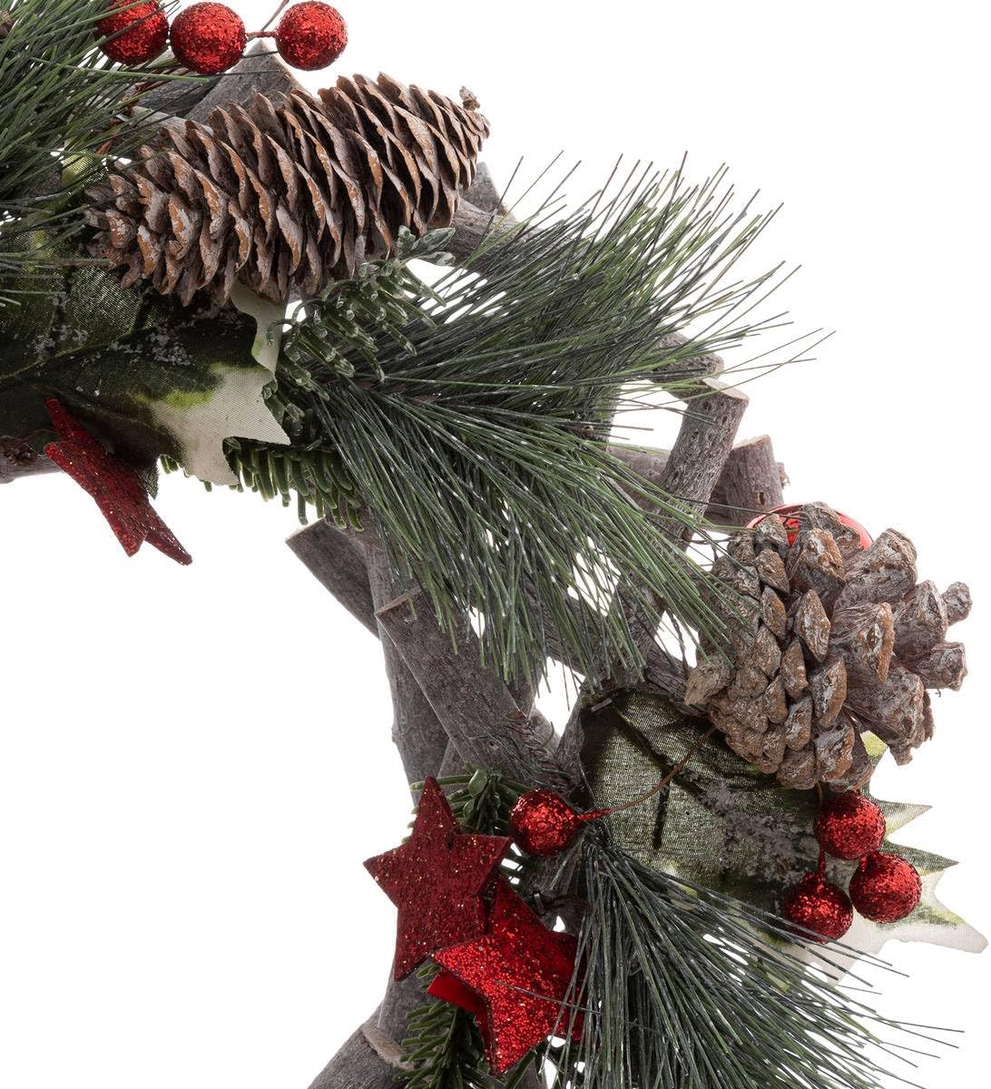 Coronita decorativa cu crengute, pentru Craciun, diametru 30 cm, cu plante uscate - Image 2