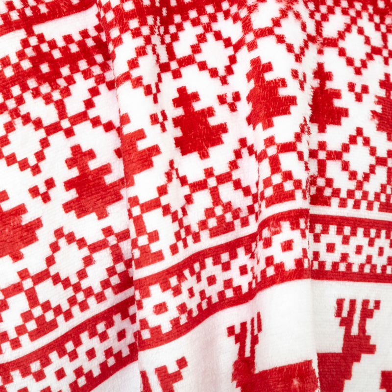 Bluza pentru adulti cu design scandinav de Craciun, oversize, 85x118 cm, rosu - Image 4