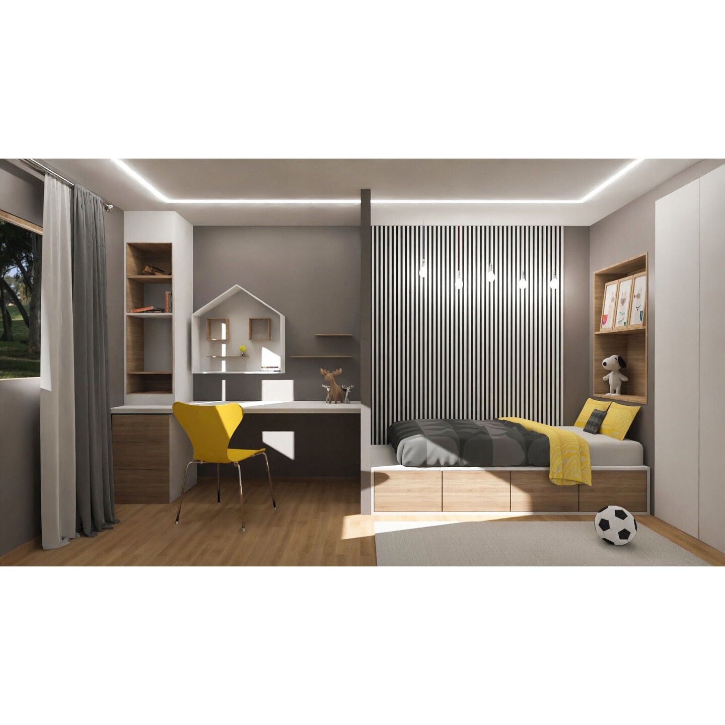 Riflaj MDF decorativ LDA PREMIUM de tip Panou Acustic, Alb Mat, 260x40 cm - Image 4